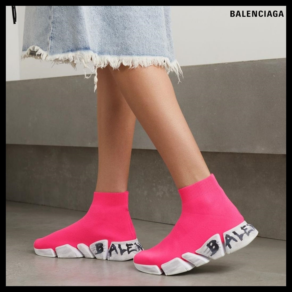 【BALENCIAGA】Speed 2.0 Graffiti Recycled Knit Sneaker