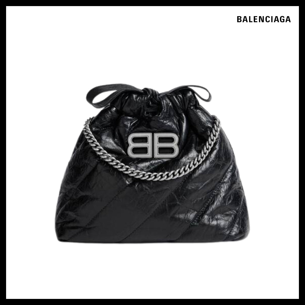 【BALENCIAGA】Crush XS Tote Bag Quilted Black