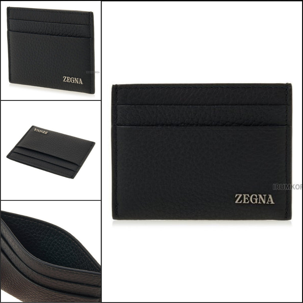 【Zegna】Men's Logo Card Wallet Luxury Classic