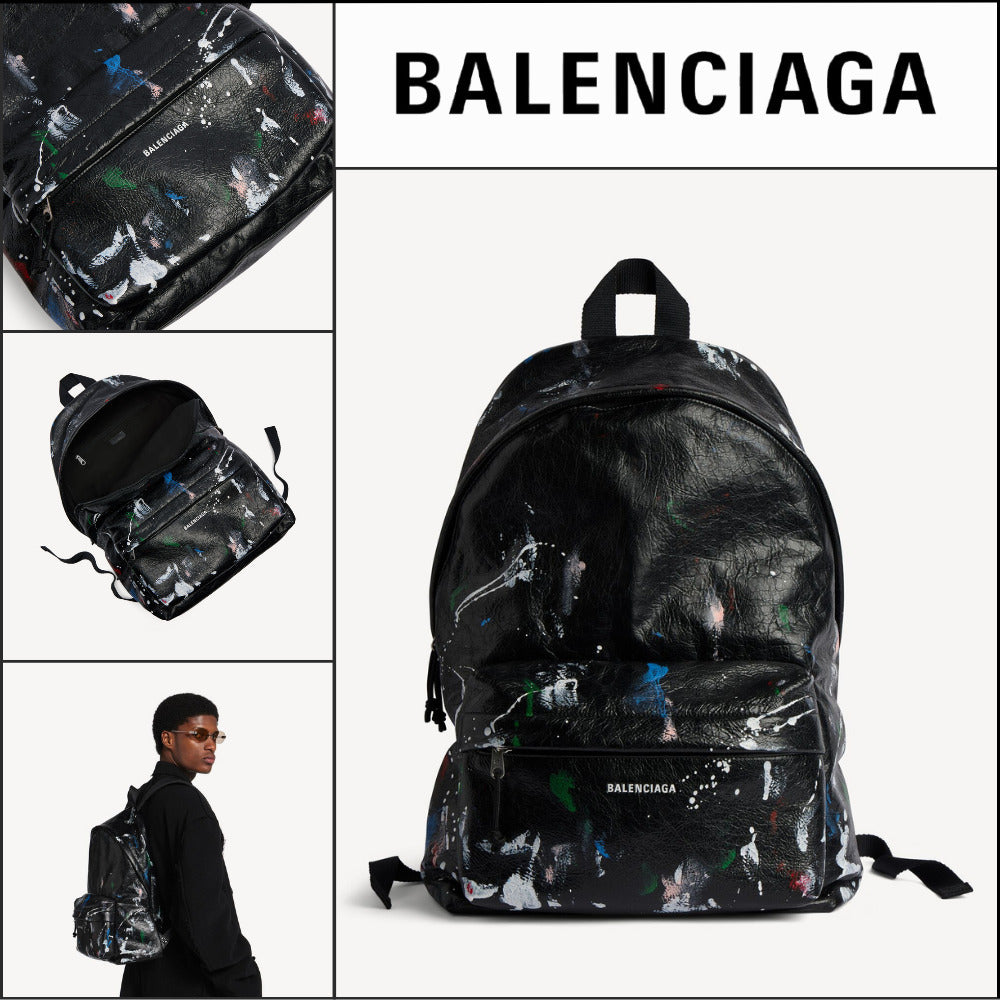 【BALENCIAGA】Explorer Backpack Khaki Black Multicolor
