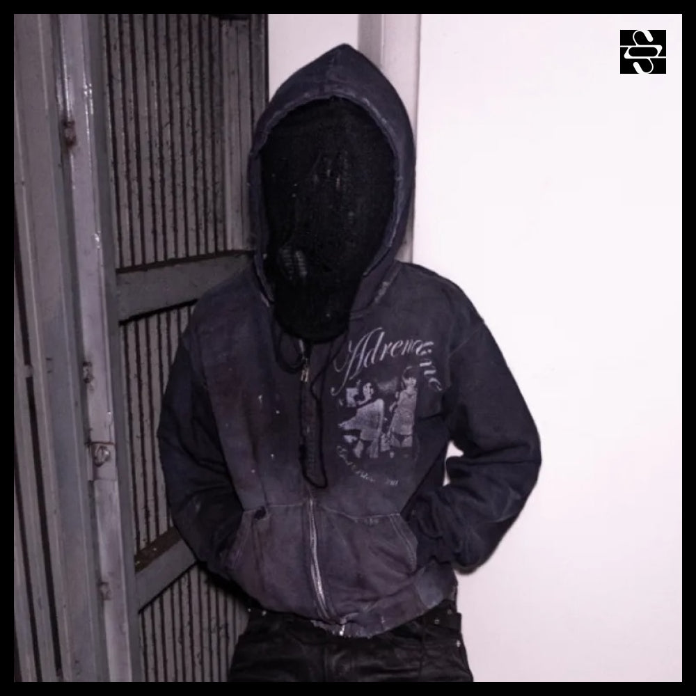 【SUNDAYOFFCLUB】Adrenaline Thrashed Zip Hoodie Washed