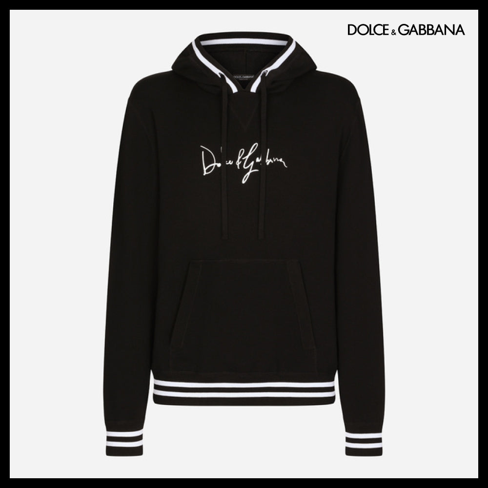 【Dolce & Gabbana】Wool Hoodie with Embroidery