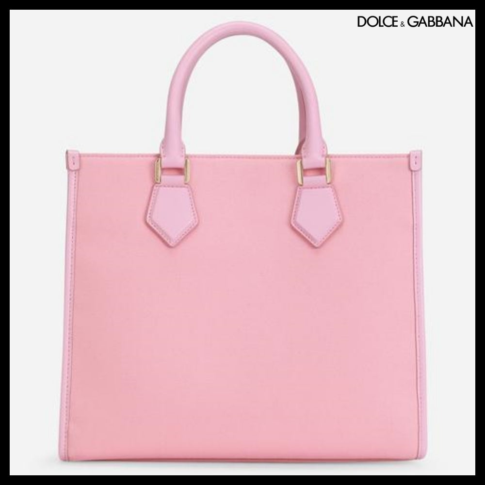 【Dolce&Gabbana】CANVAS SHOPPER EMBROIDERED LOGO
