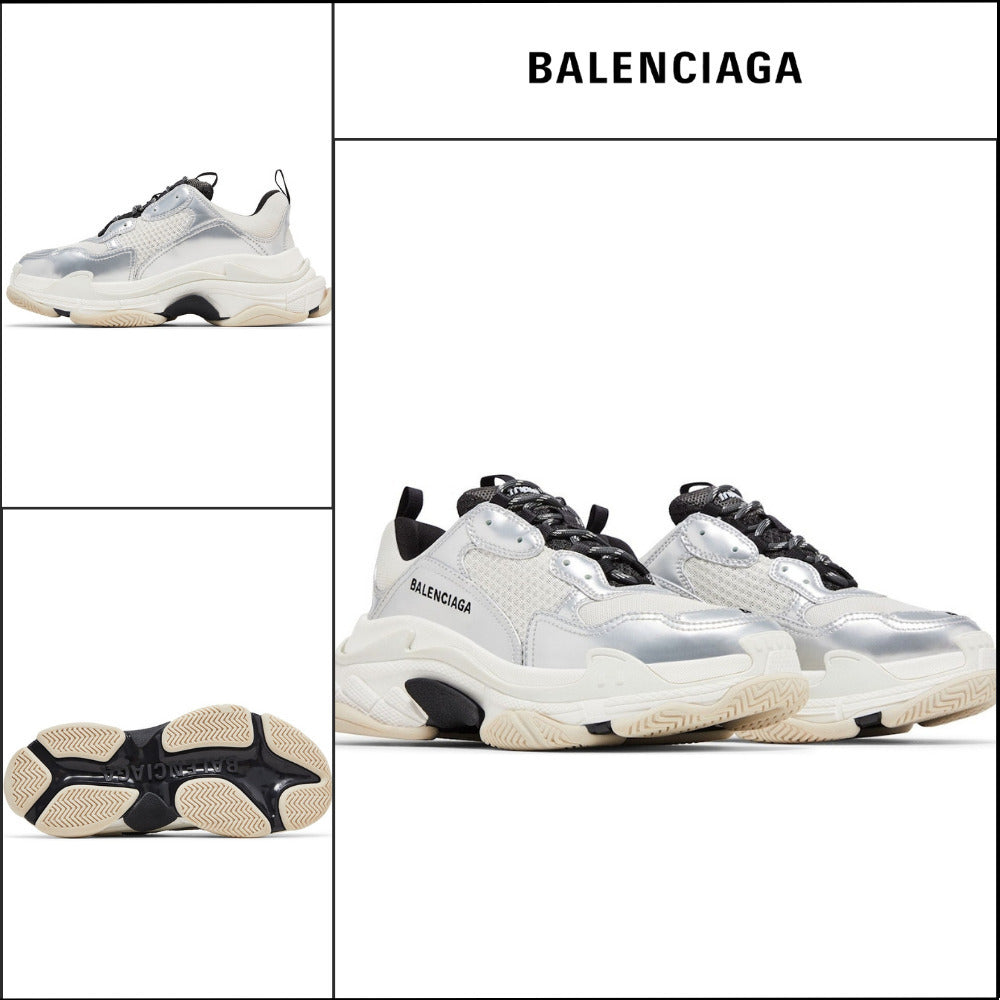 【BALENCIAGA】Triple S Sneaker Black White Silver
