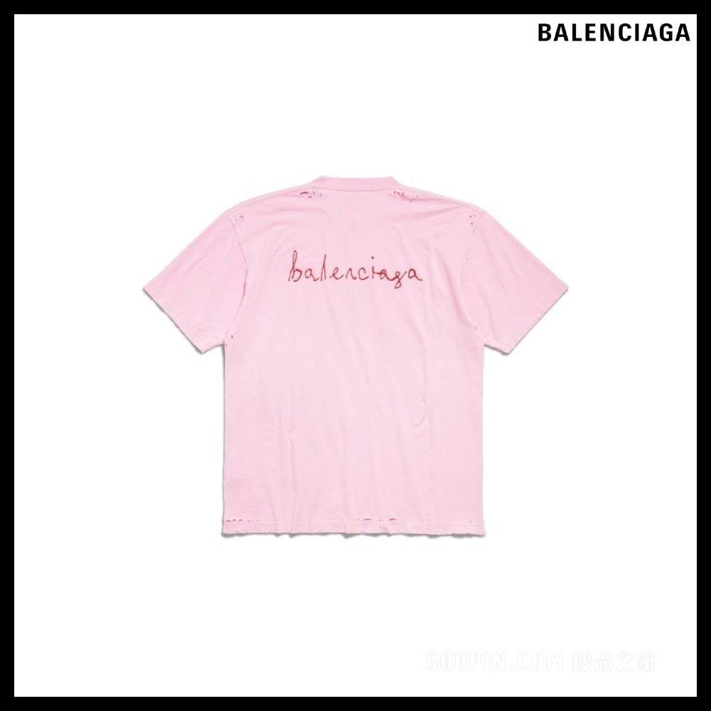 【BALENCIAGA】Lovey Oversized T-shirt Pink