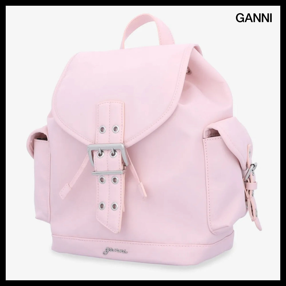 【Ganni】Small Buckey Backpack Chalk Pink