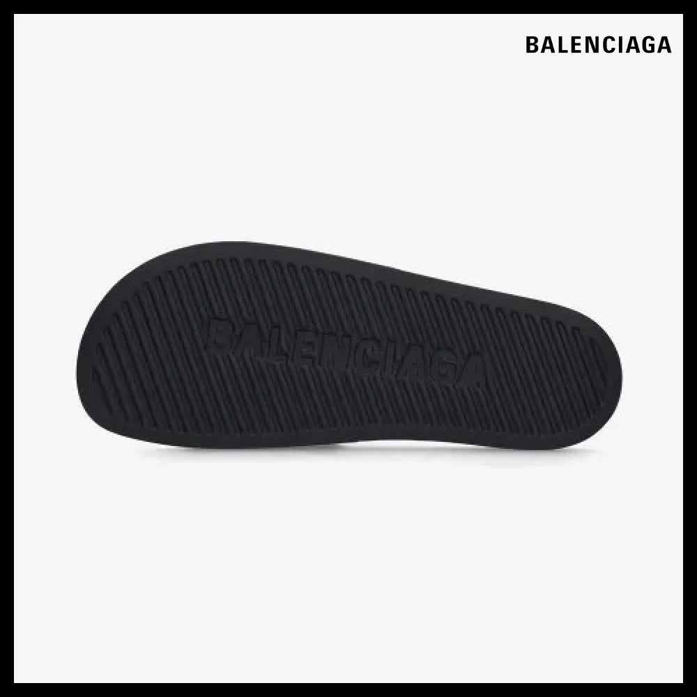 【BALENCIAGA】Logo Full Slide Black White