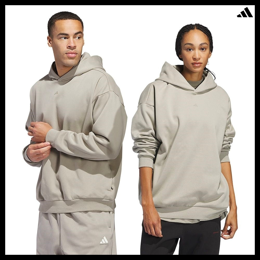 【ADIDAS】 Basketball Fleece Hoodie Putty Beige