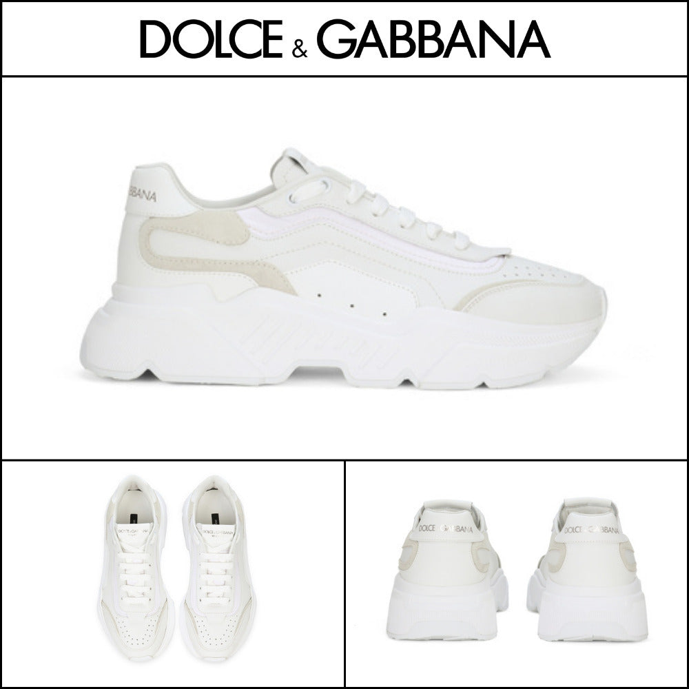 【Dolce & Gabbana】LEATHER SNEAKERS WHITE 0001