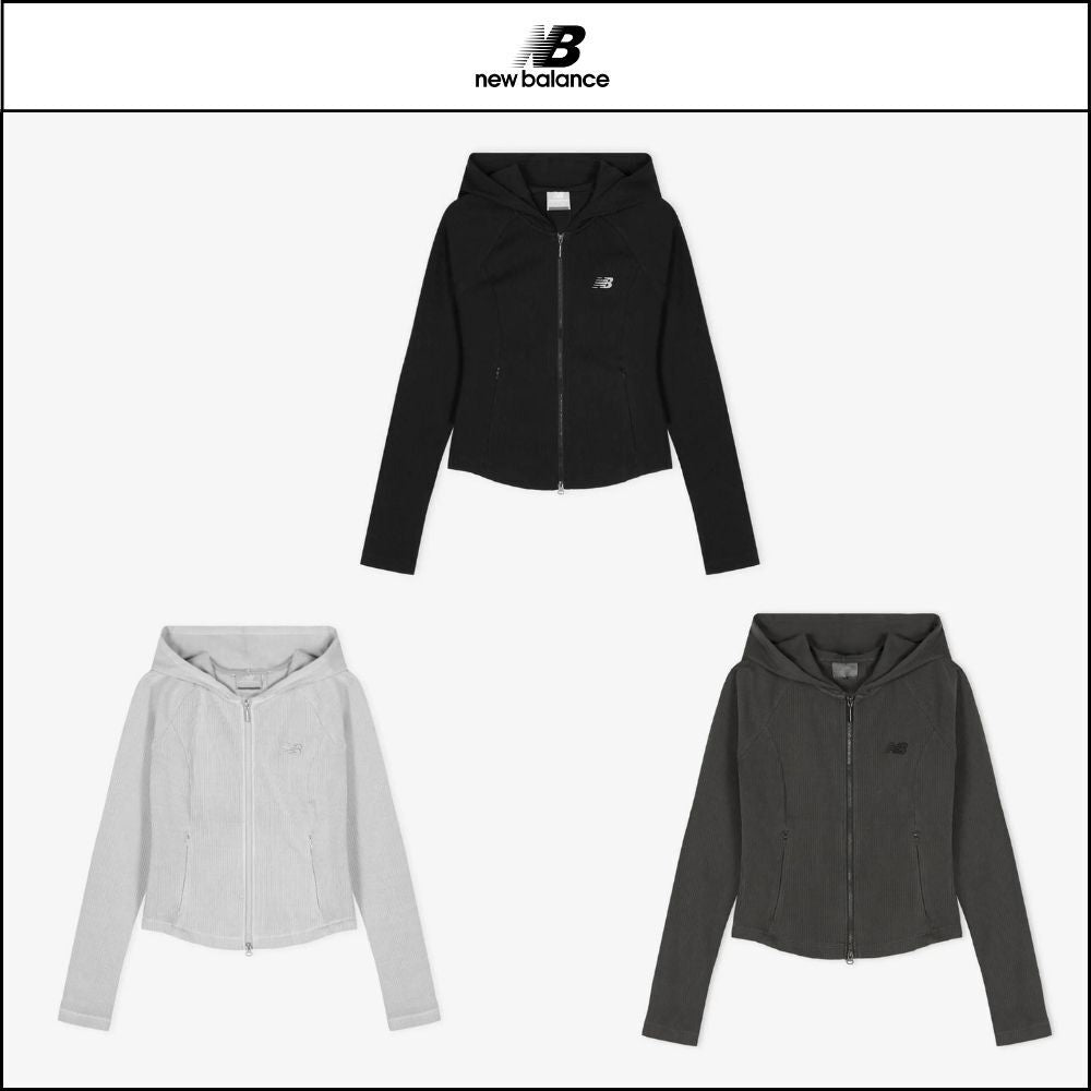 【New Balance】Women's Soft Fresh Ribbed Hooded Two Way Zip