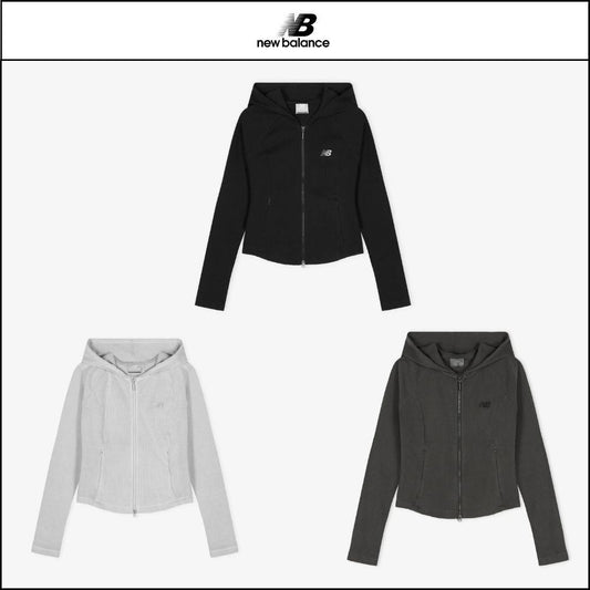 【New Balance】Women's Soft Fresh Ribbed Hooded Two Way Zip