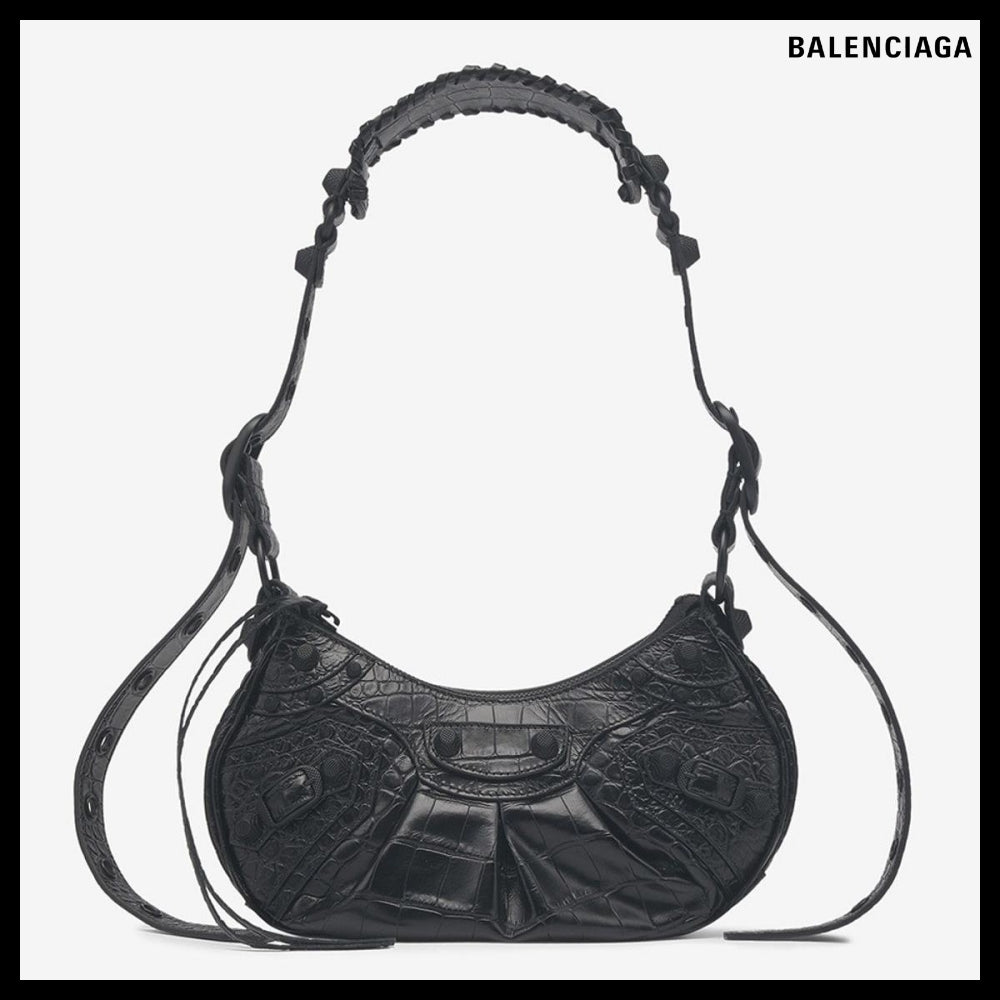【BALENCIAGA】Le Cagole XS Shoulder Bag Crocodile Embossed