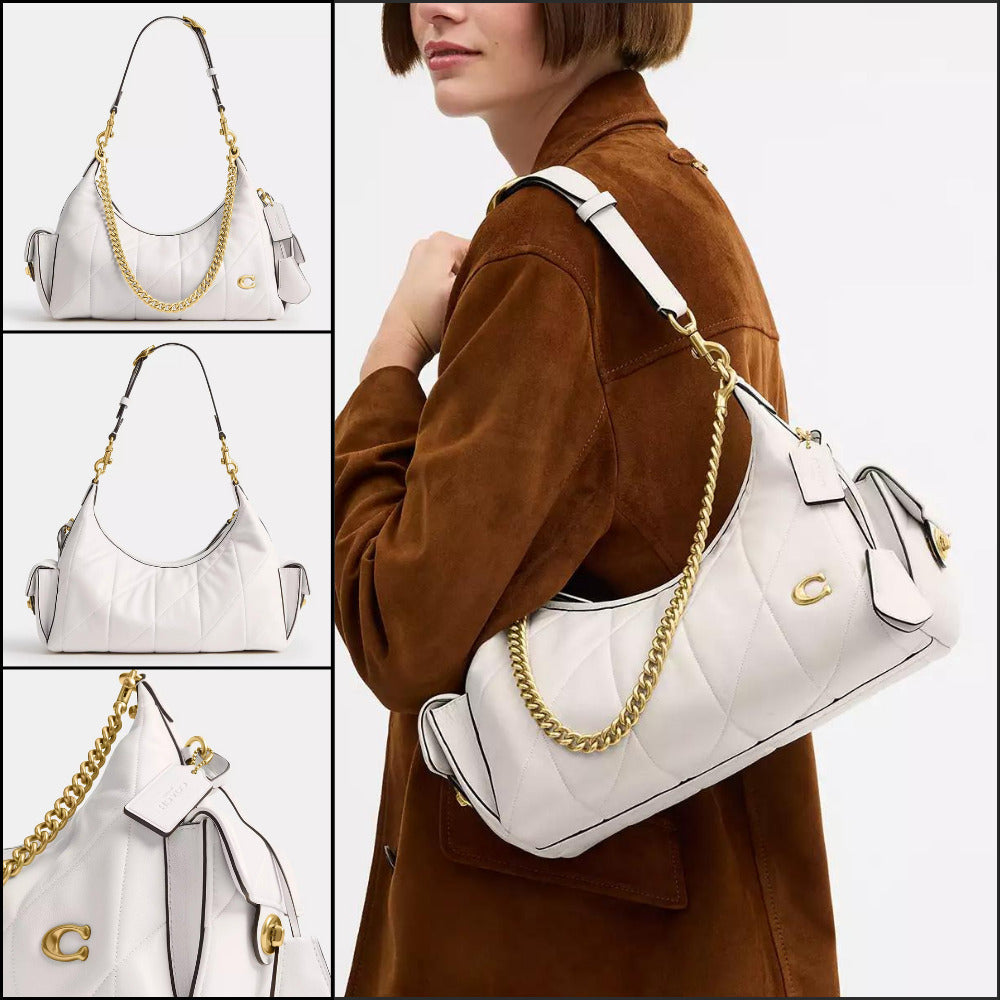 【Coach】Pocket Juliet Bag 30 With Quilting Chalk