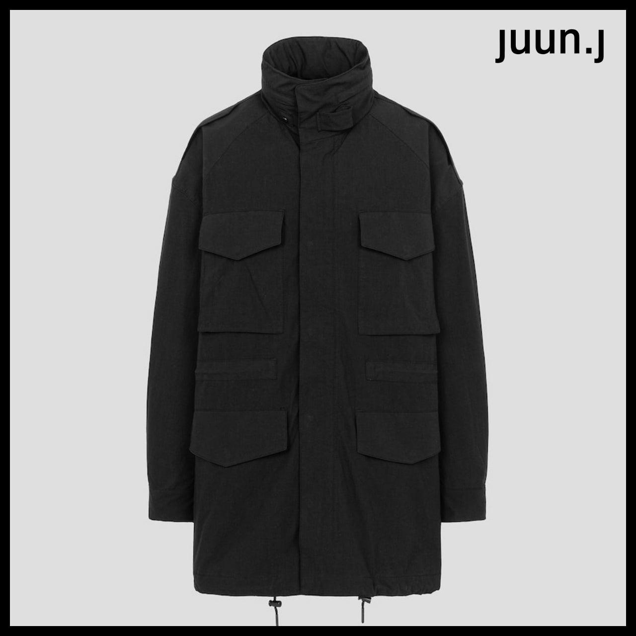【JUUN.J】Nylon Cotton Waist String M-65 Field Jacket Black