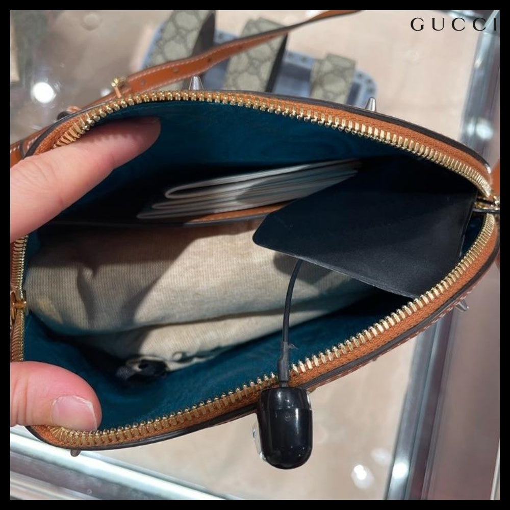 【GUCCI 】GG Ophidia Studded Half Moon Shoulder Bag PINK MIX