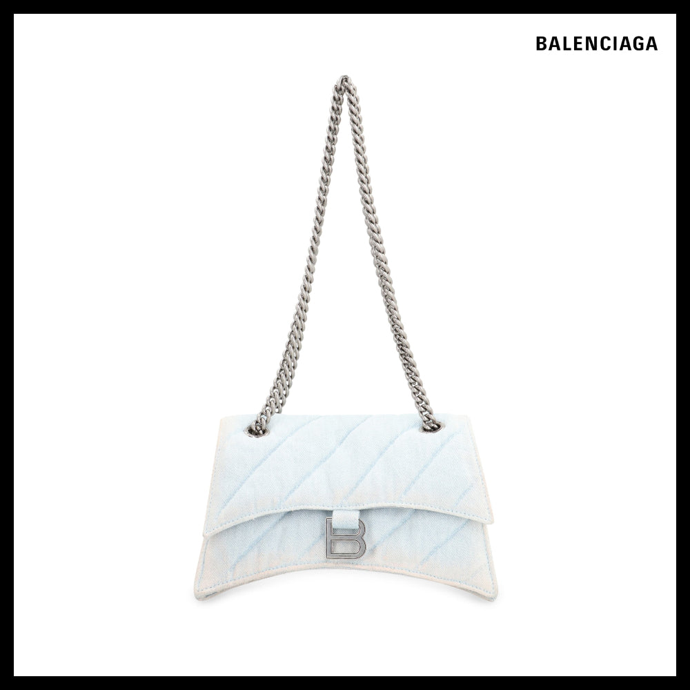 【BALENCIAGA】Crush Chain Bag Pale Blue