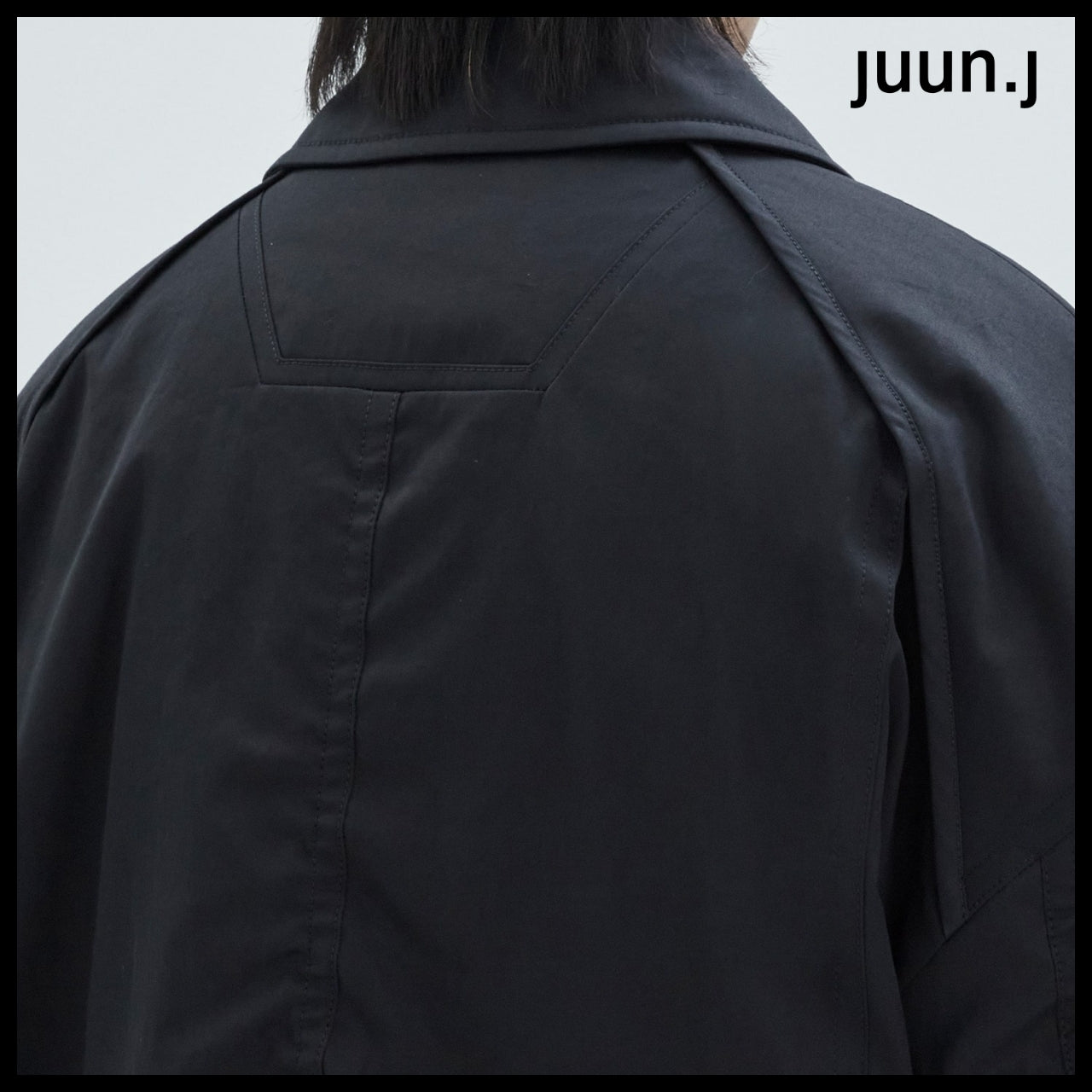 【JUUN.J】Cotton Stand Collar Flight Jumper Black
