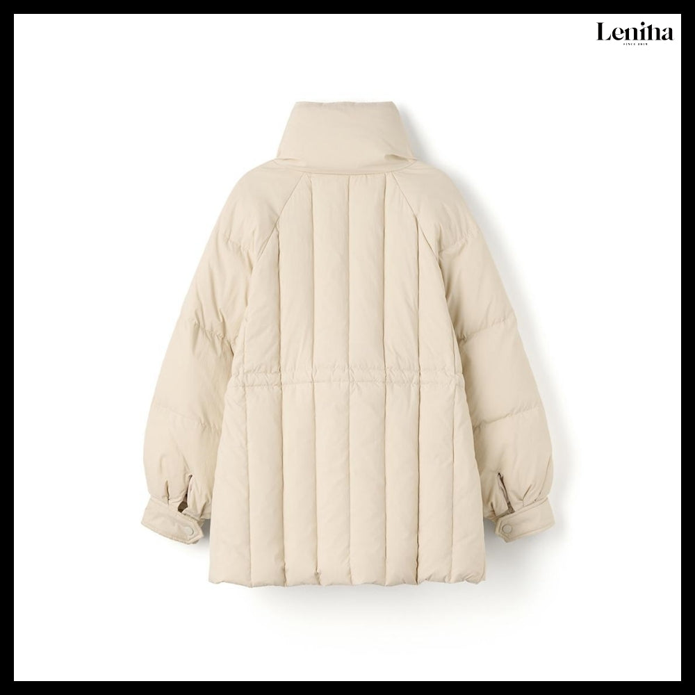【LENINA】Jade Stand Collar Down Padding 2 Colors
