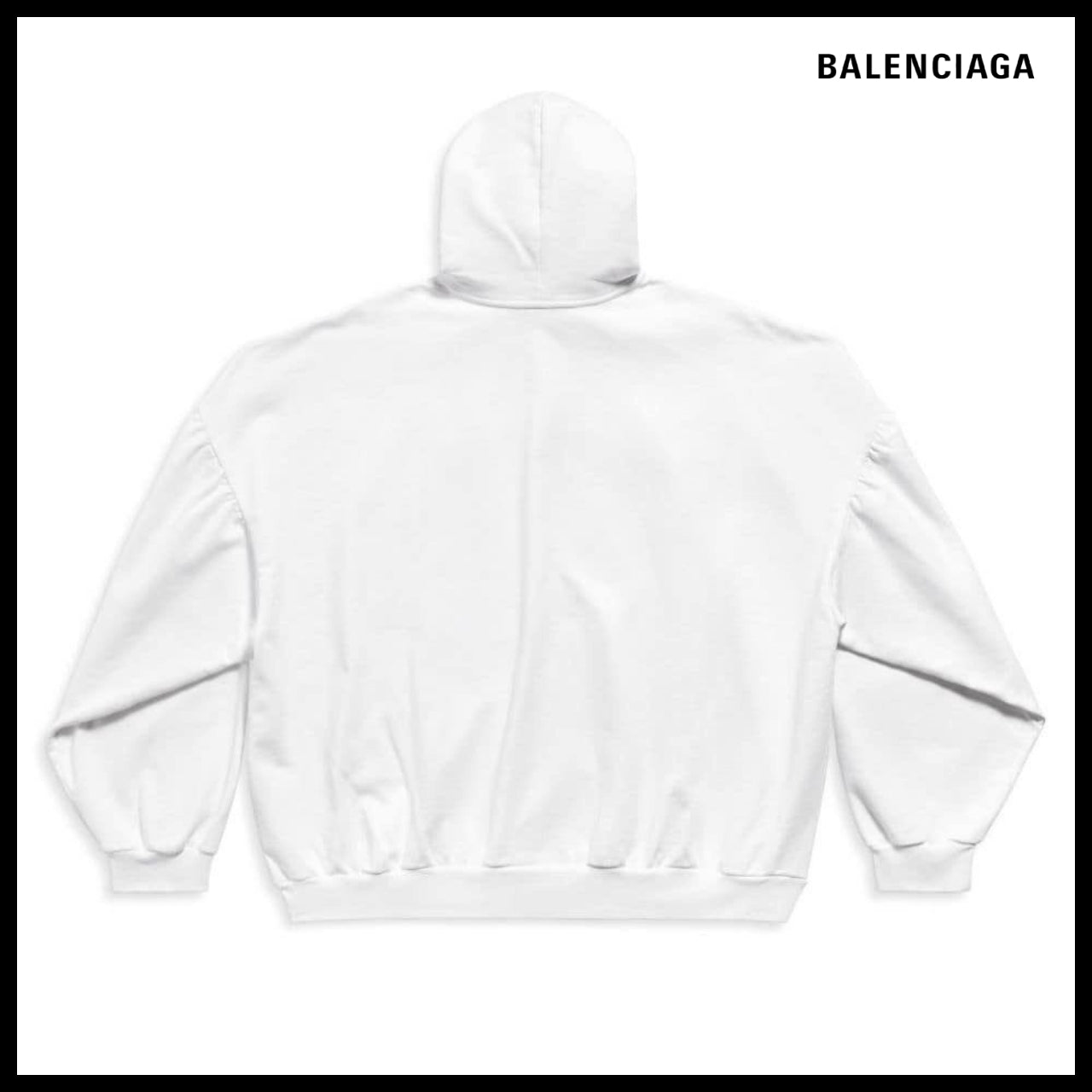 【BALENCIAGA】Back Flip Round Hoodie Oversized White