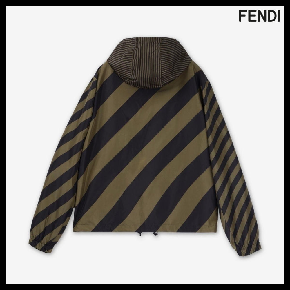 【FENDI】FF ナイロン ウィンドブレーカー ジャケット ブラウン