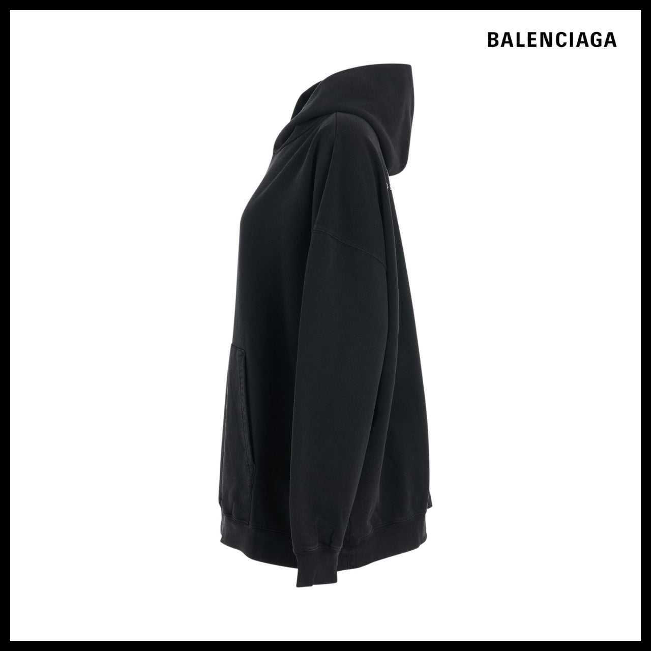 【BALENCIAGA】Back Hoodie Large Fit Black