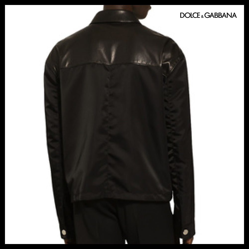 【Dolce & Gabbana】FABRIC AND LEATHER JACKET