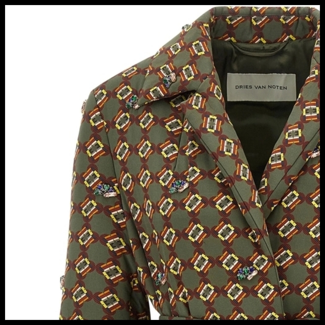 【DRIES VAN NOTEN】Green Coat tailored wool