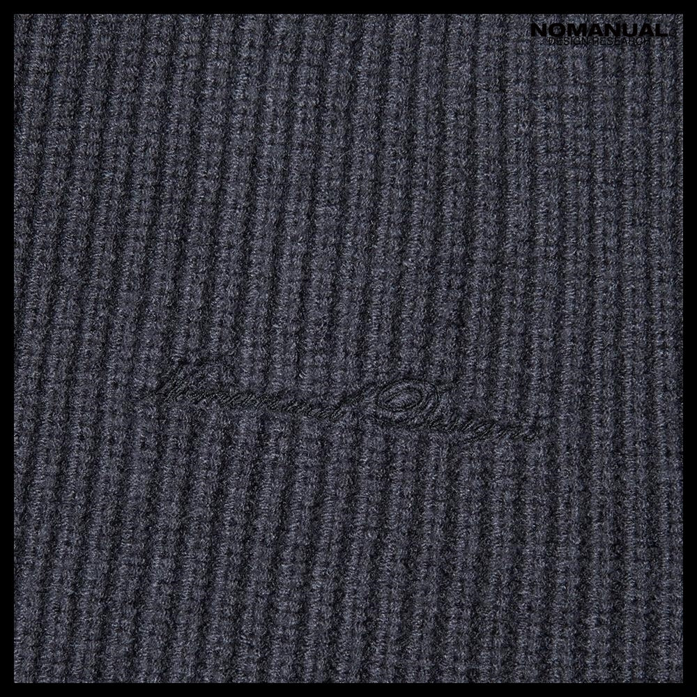 【NOMANUAL】Anomaly Knit Zip-Up Charcoal