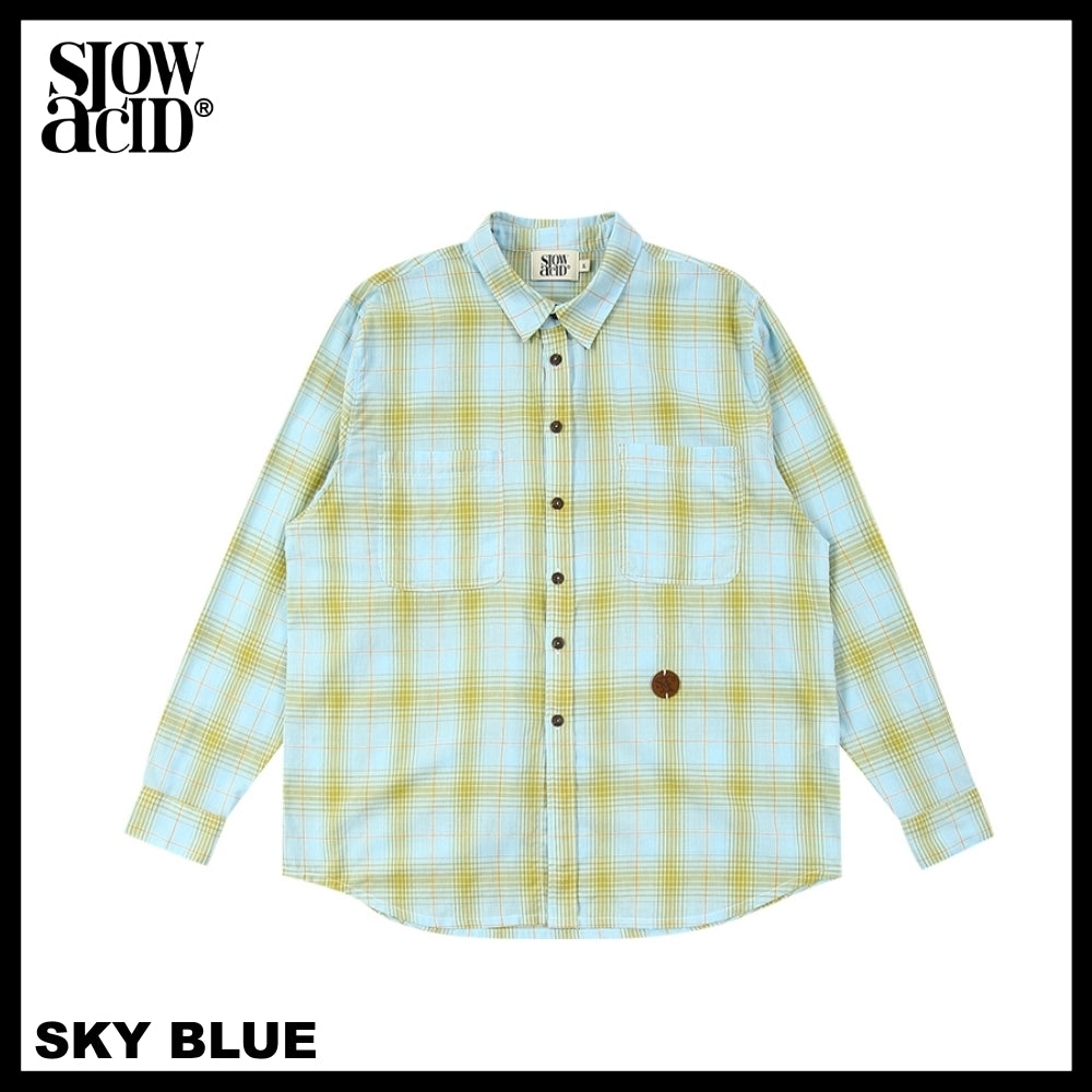 【SLOW ACID】TXT着用 SUMMER LIGHT CHECK SHIRT 2COLOR