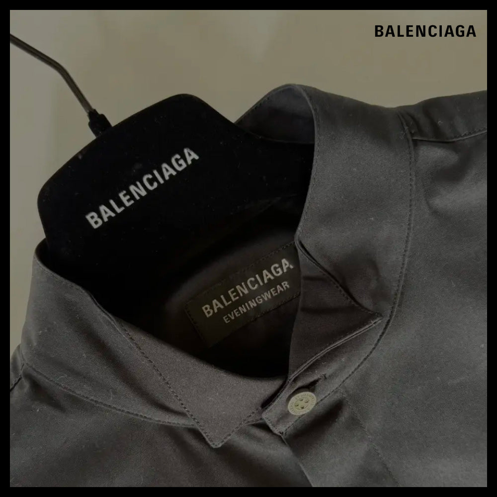 【BALENCIAGA】Regular Tuxedo Shirt Black