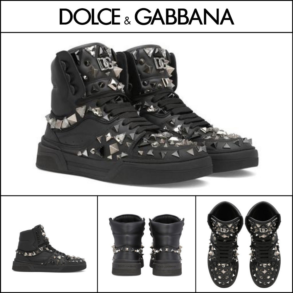 【Dolce & Gabbana】CALFSKIN NAPPA NEW ROMA MID-TOP SNEAKERS