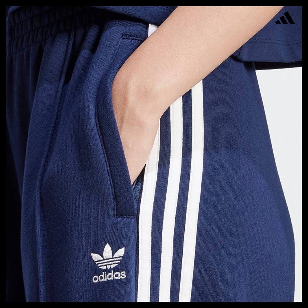 【adidas】3-Stripes Loose French Terry Wide Leg Pants JC5765