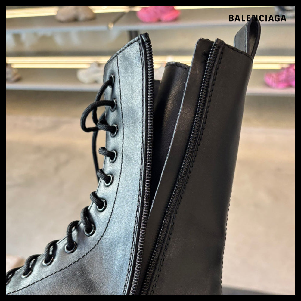 【BALENCIAGA】Bulldozer Lace-Up Boot Black