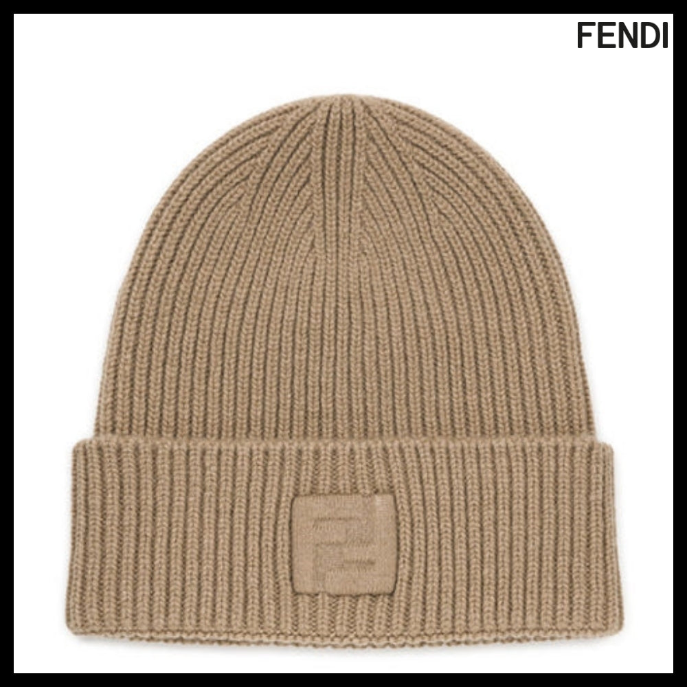 【FENDI】24FW Dark Beige FF Wool Cashmere Beanie