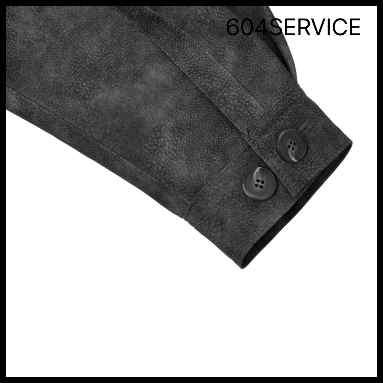 【604service】EMBROIDERED LEATHER JACKET IN CHARCOAL