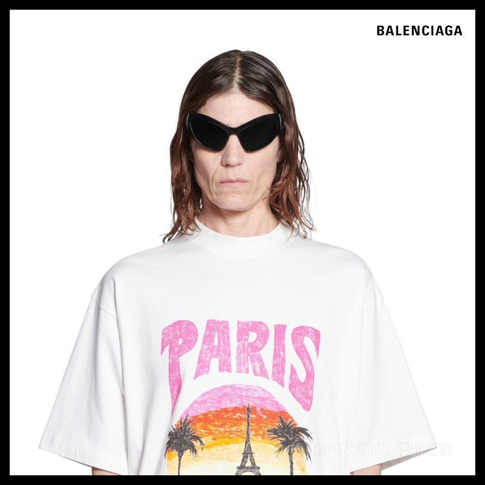 【BALENCIAGA】Paris Tropical Medium Fit T-Shirt 764235