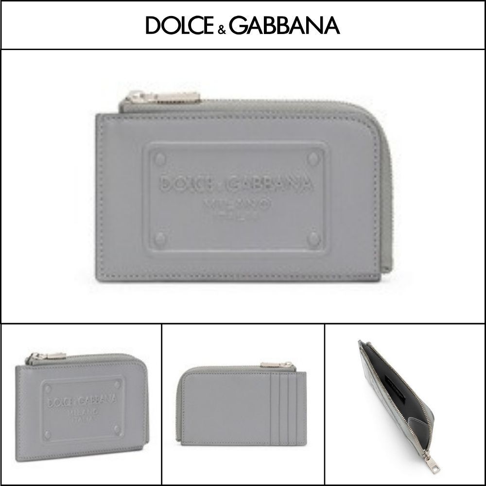 【Dolce & Gabbana】CALFSKIN CARD HOLDER WITH RAISED LOGO