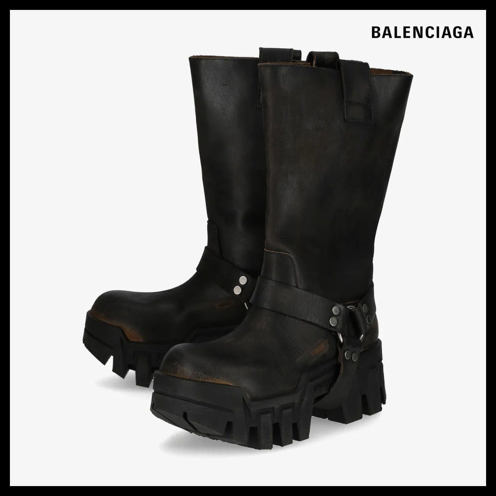 【BALENCIAGA】Bulldozer Harness Boots - Black