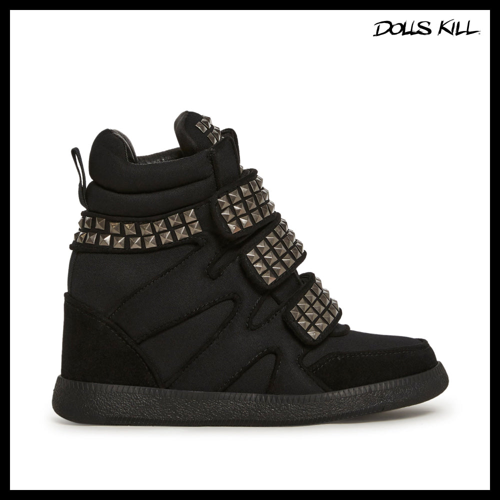 ◆DOLLS KILL◆DARKER WAVS Ambient Wedge Sneakers With Studs
