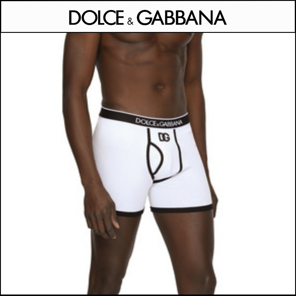【Dolce & Gabbana】LONG-LEG FINE-RIB COTTON BOXERS