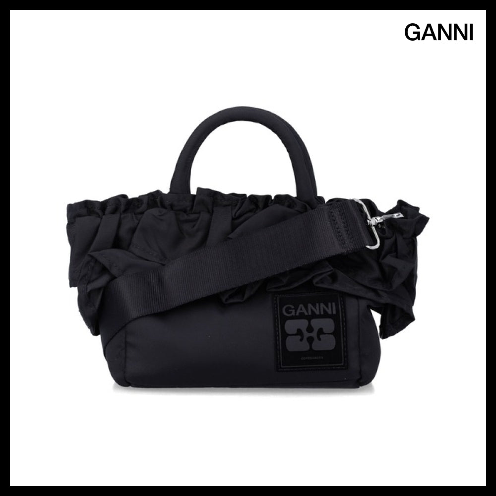 【GANNI】Black Structured Tote Bag