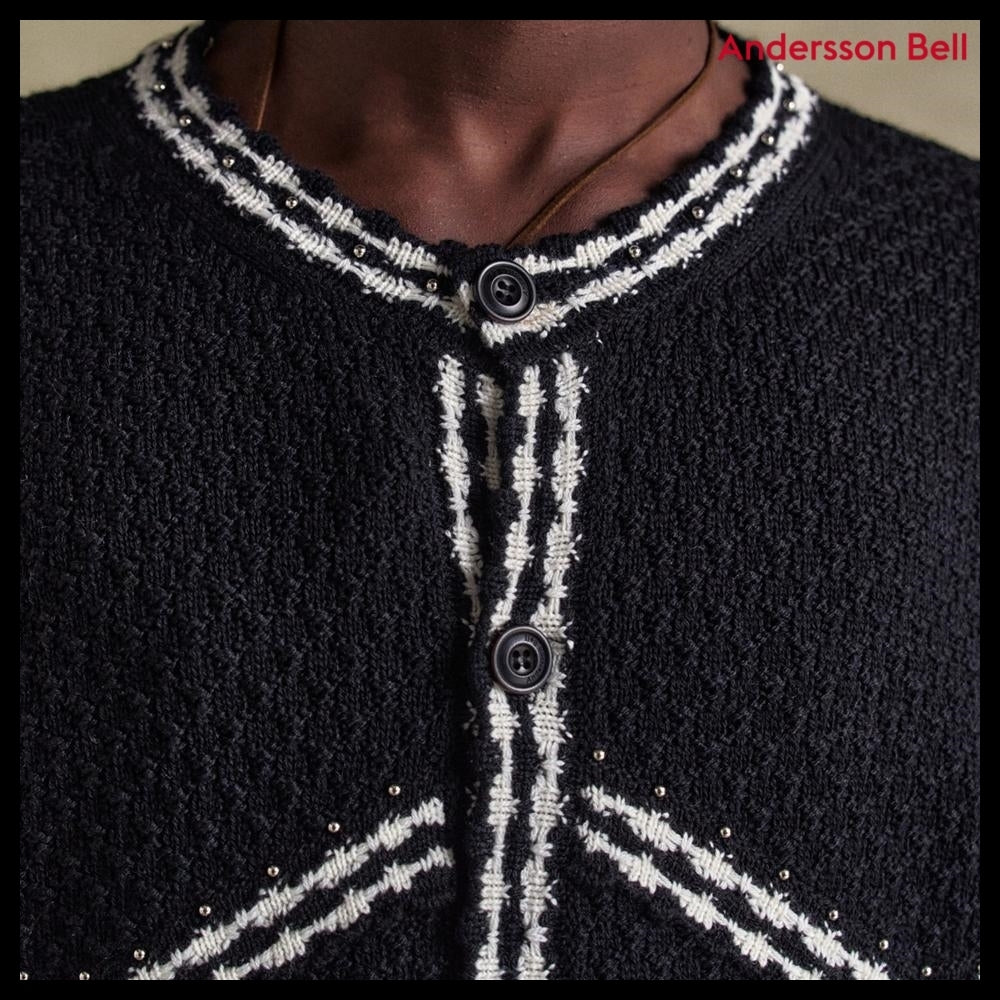 【ANDERSSON BELL】FANTASIA ROUND-NECK CARDIGAN BLACK