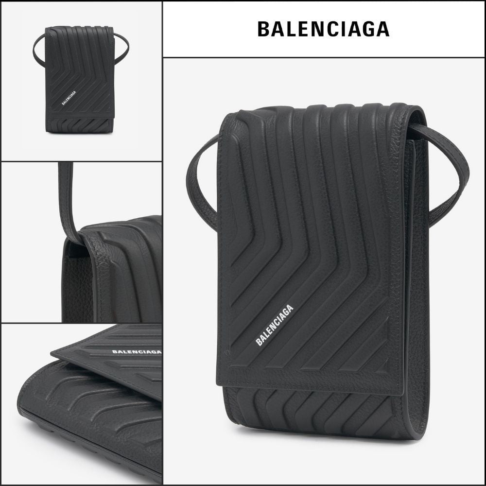 【BALENCIAGA】カー ストラップ フォンポーチ - ブラック