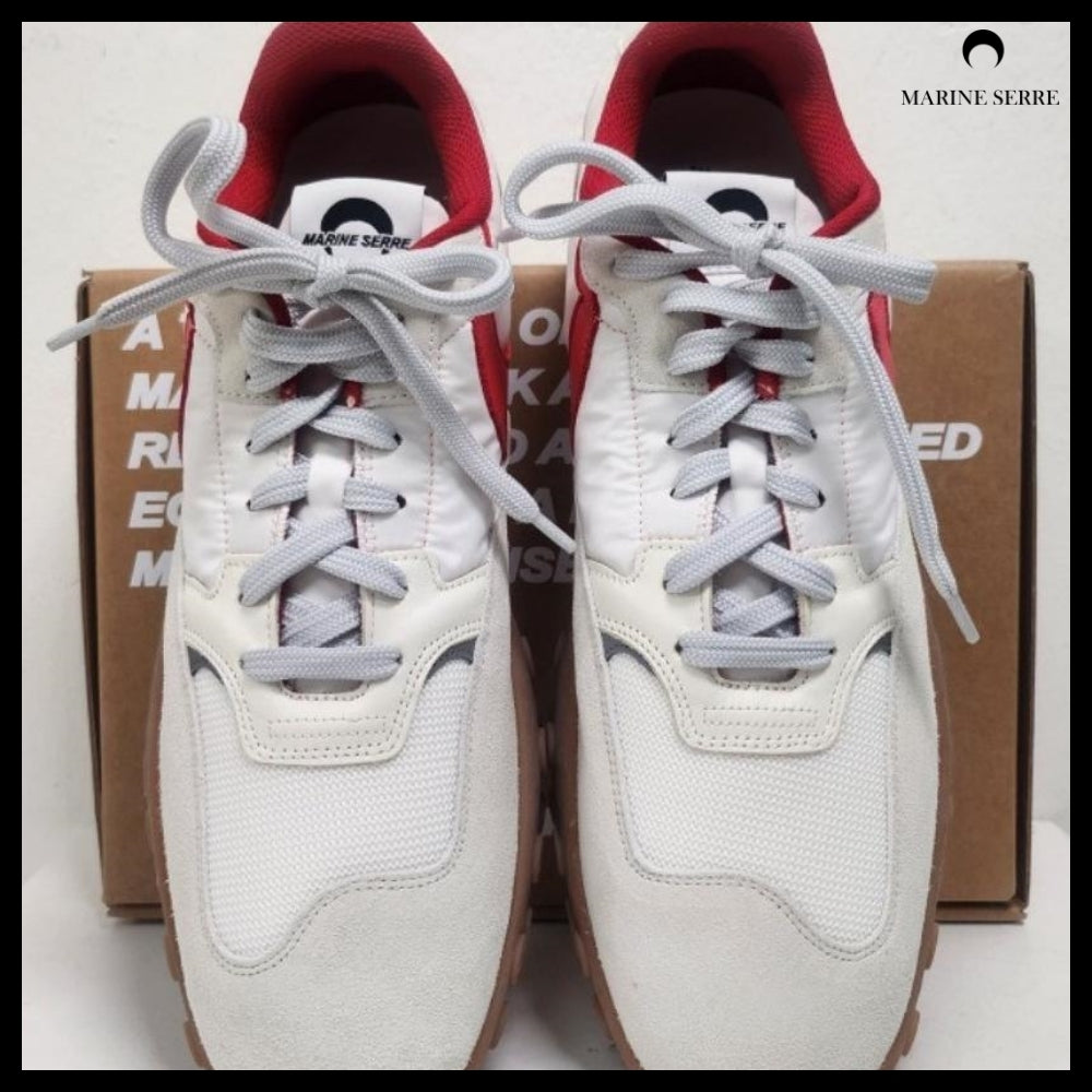 【MARINE SERRE】Unisex Red White Moonwalk Sneakers