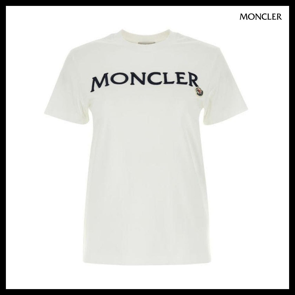 【MONCLER】Chest Logo Short Sleeve T-Shirt White Women