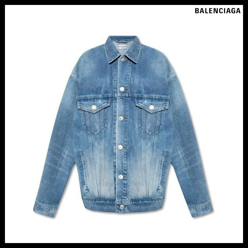 【BALENCIAGA】Back Graffiti Logo Denim Jacket