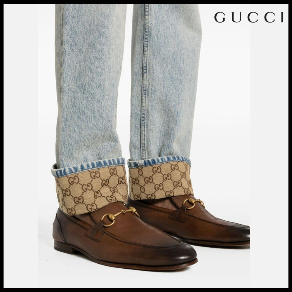 【GUCCI】Men’s GG Turn-Up Cotton Denim Pants