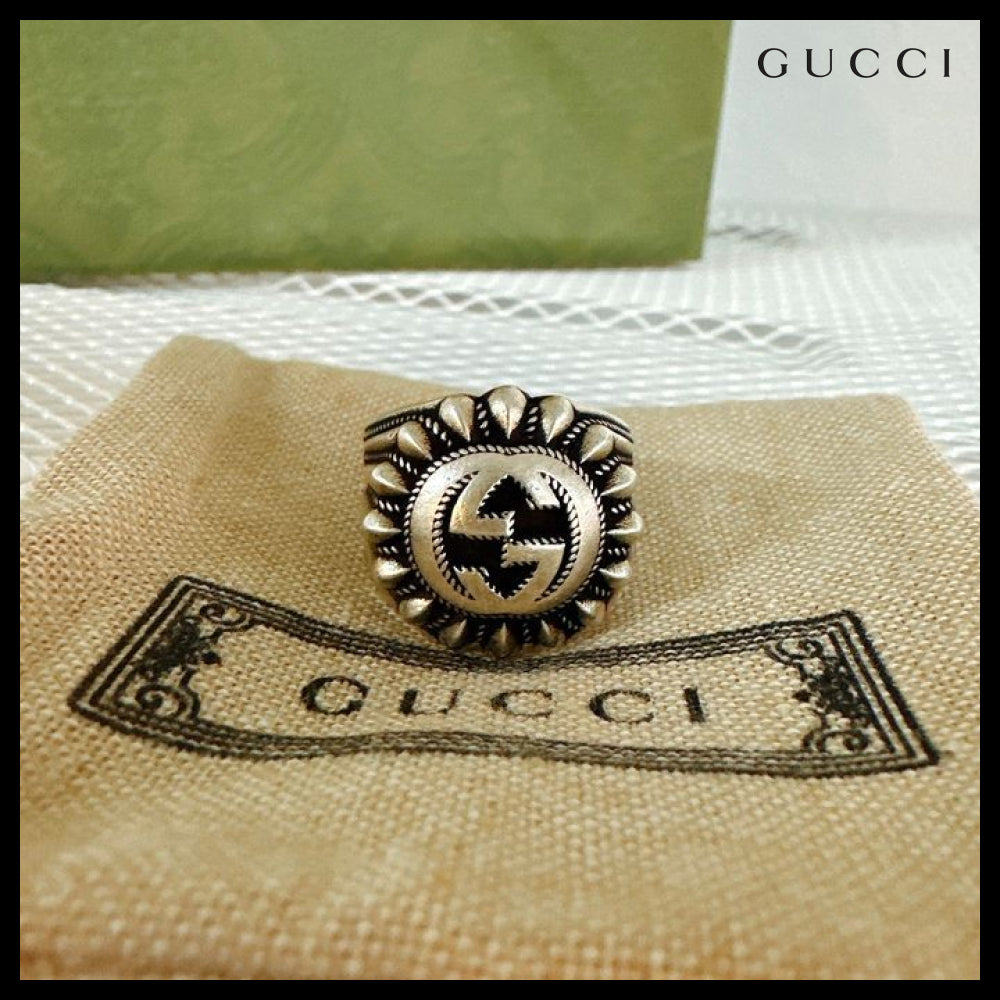 【GUCCI】G SUN FLOWER Sunflower Interlocking Sterling Ring