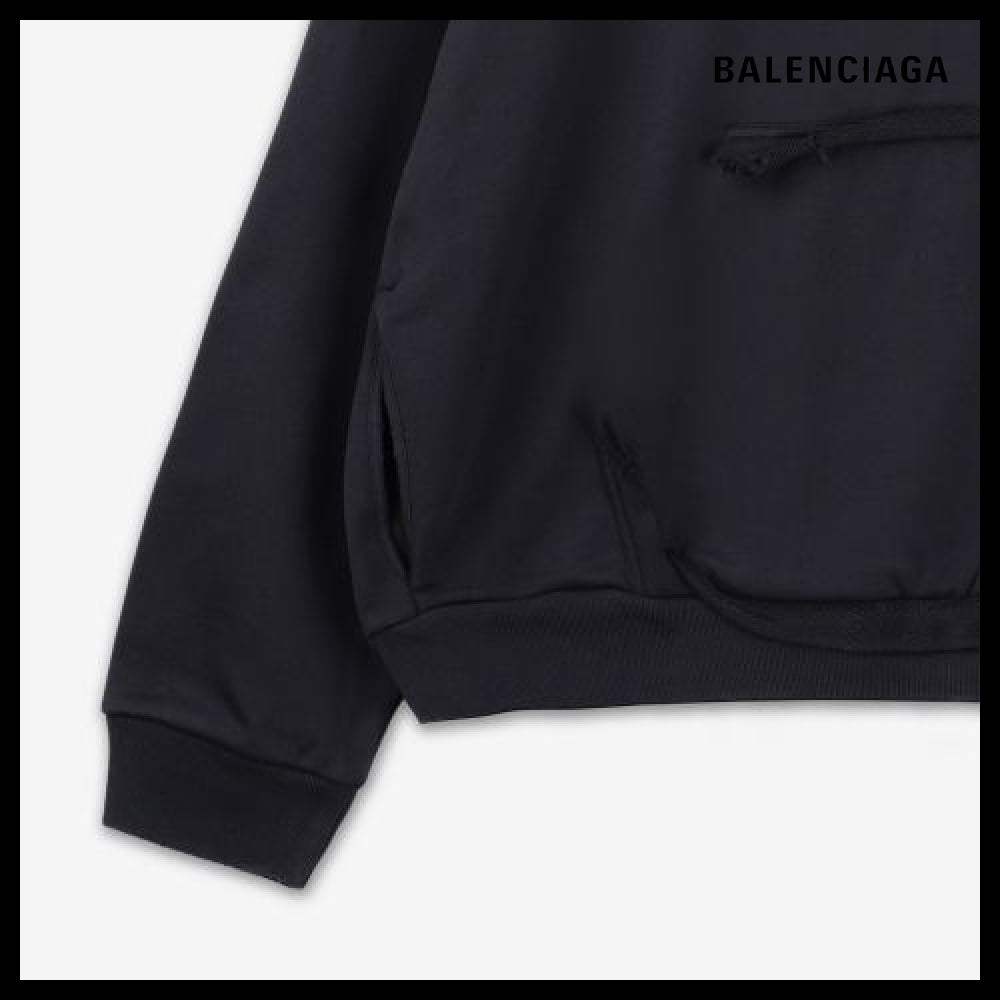 【BALENCIAGA】Ripped Pocket Hood Faded Black:Silver