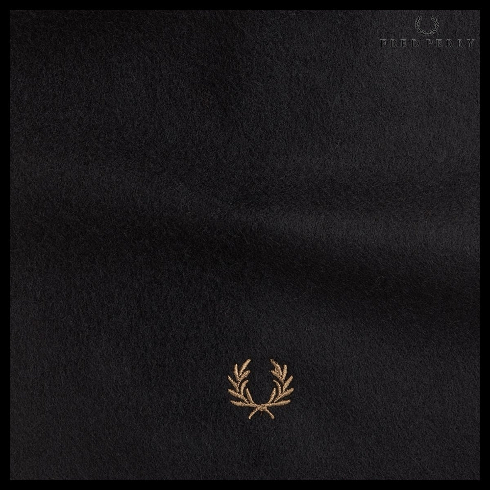 [FRED PERRY] Lambswool Scarf - Black P11